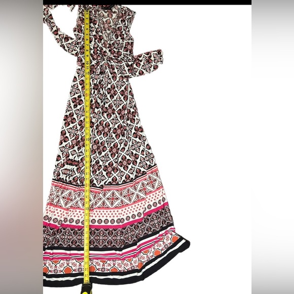 WHBM White House Black Market Maxi Dress Twist Front Batik Print Knit Sz: XS197D - Picture 7 of 11